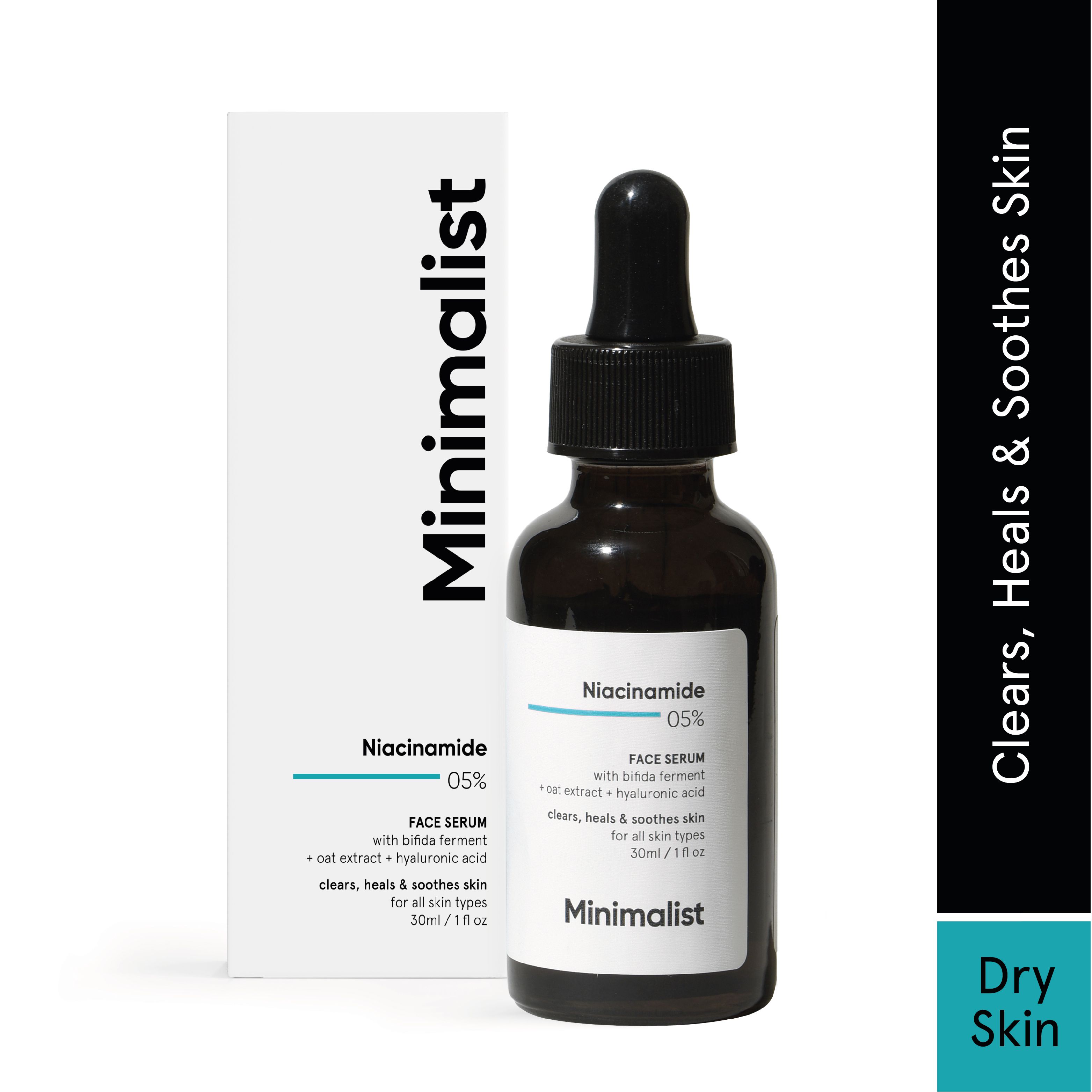     			Minimalist 5% Niacinamide Face Serum for Glowing & Clear Skin with 1% Hyaluronic acid, 30ml