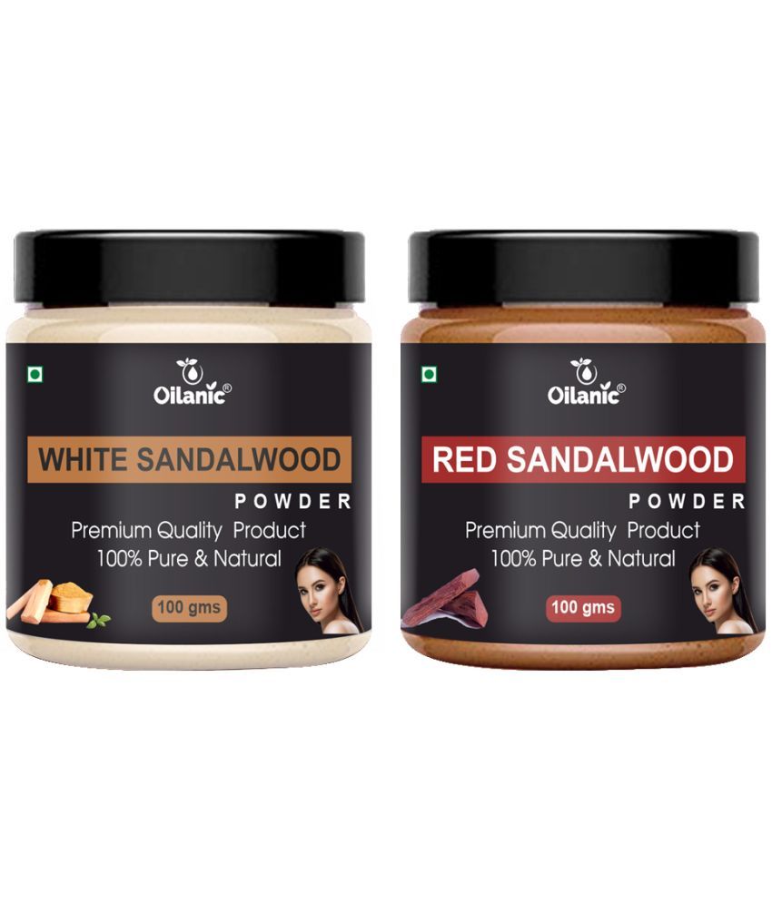     			Oilanic 100% White Sandalwood Powder & Red Sandalwood Powder -Skin Hair Mask 200 g Pack of 2