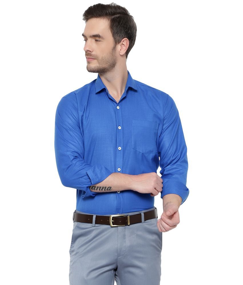     			SREY - Cotton Blend Slim Fit Blue Men's Casual Shirt ( Pack of 1 )