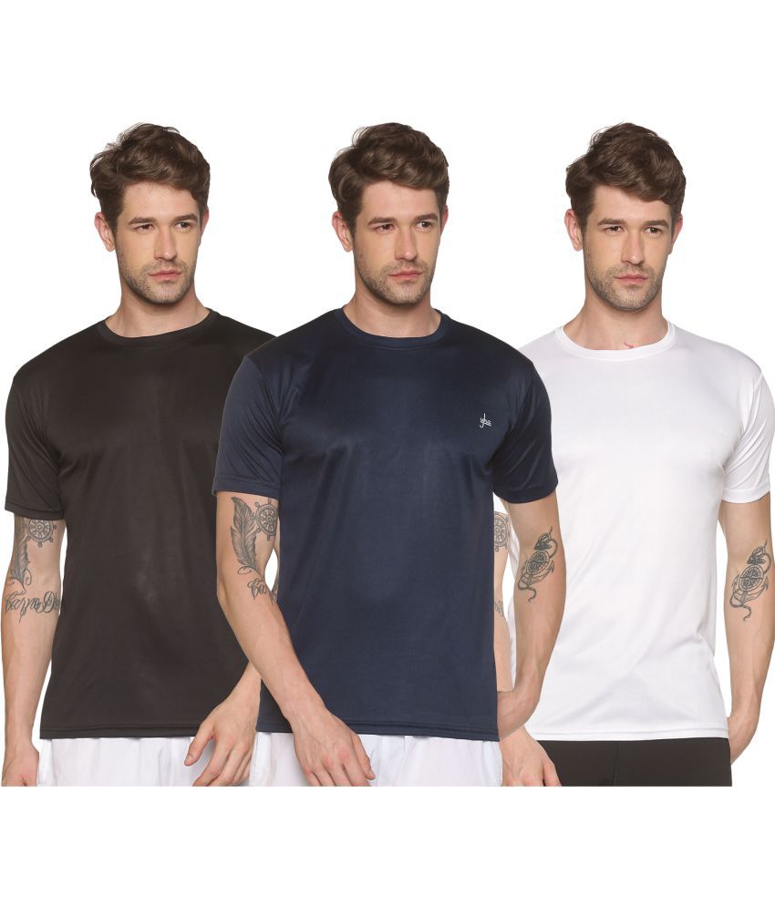     			YHA - Cotton Blend Regular Fit Blue Men's Sports Polo T-Shirt ( Pack of 3 )