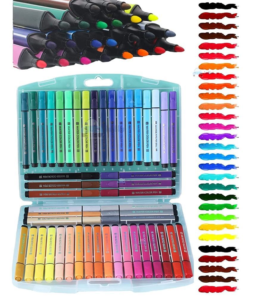     			FunBlast Washable Watercolor Pens Set - Colouring Kit Art Markers Colour Sketch Pens Set Kids Artists Sketching Drawing Materials Craft Supplies Return Gift (48 Watercolor Pen Set)