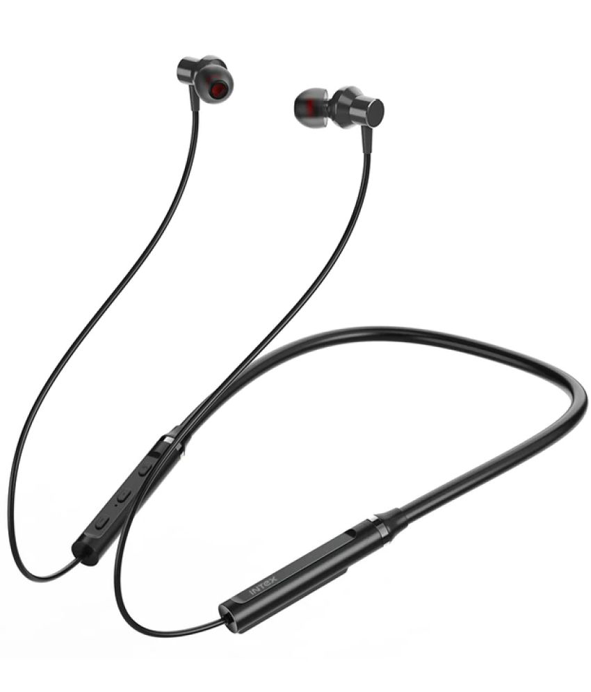 Intex MUSIQUE JAZZ In Ear Bluetooth Neckband 8 Hours Playback IPX6(Water Resistant) Magnetic earpeice -Bluetooth V 5.0 Black