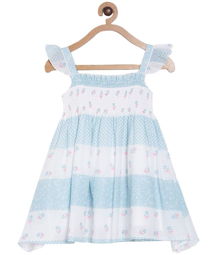     			MINI KLUB - 100% Cotton Blue Baby Girl Dress ( Pack of 1 )