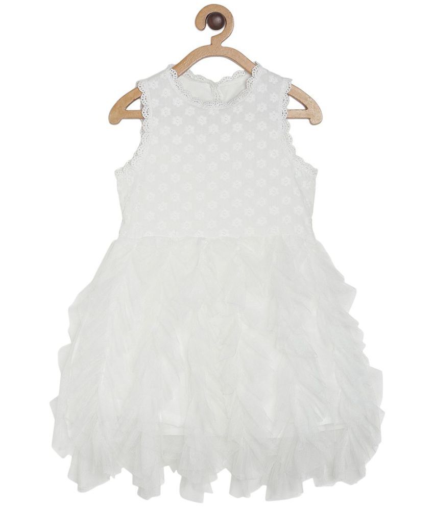     			MINI KLUB Pack of 1 Baby Girls 100% Cotton Dress ( White )