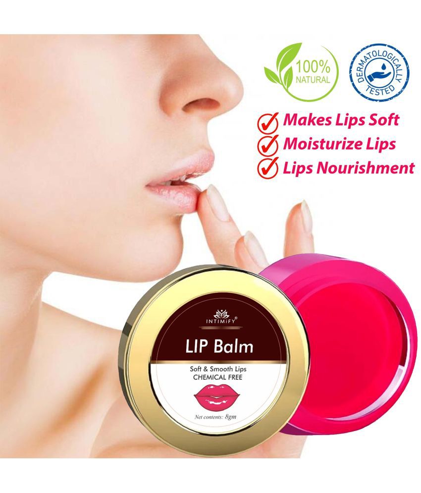     			Intimify Lip Balm, for pink lips, lip gloss balm, beetroot lip balm, lip balm women, lip balm fuit, lip care, 8 gm