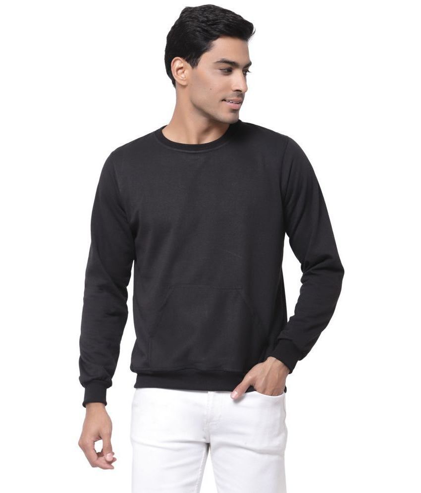     			KZALCON - Cotton Blend Regular Fit Black Men's Sweatshirt ( Pack of 1 )
