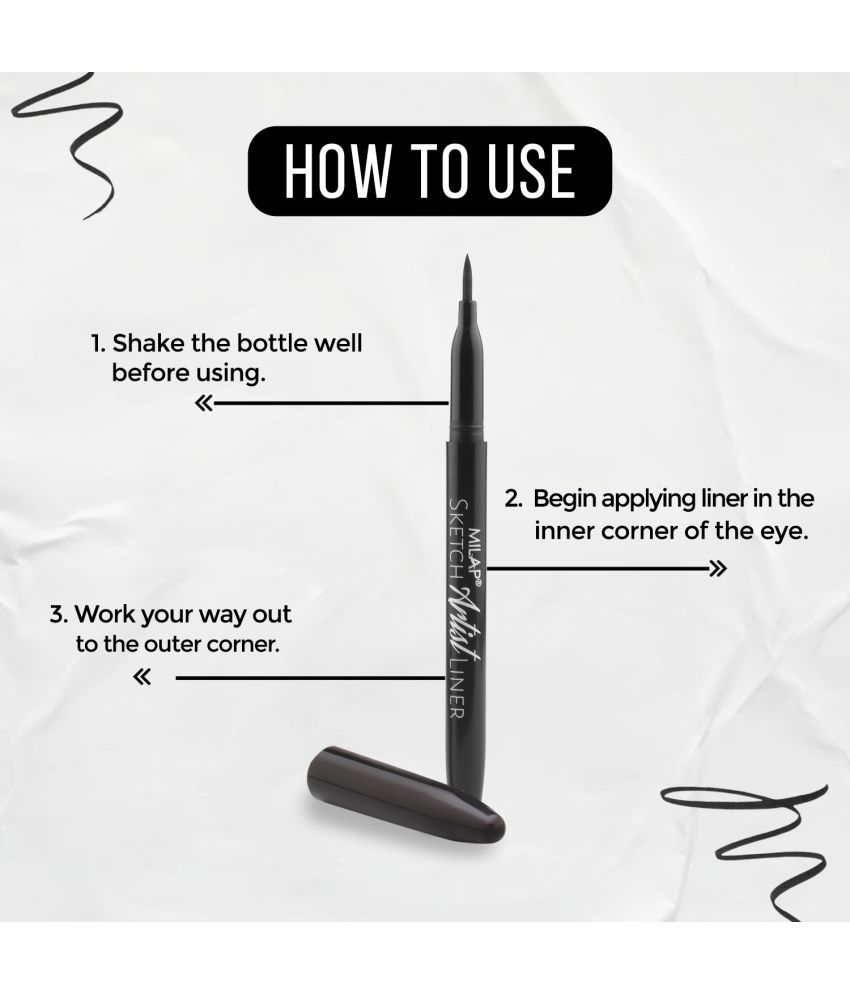 Buy MILAP Sketch Artist Eyeliner Pencil Eyeliner Black 1.2 mL Online at