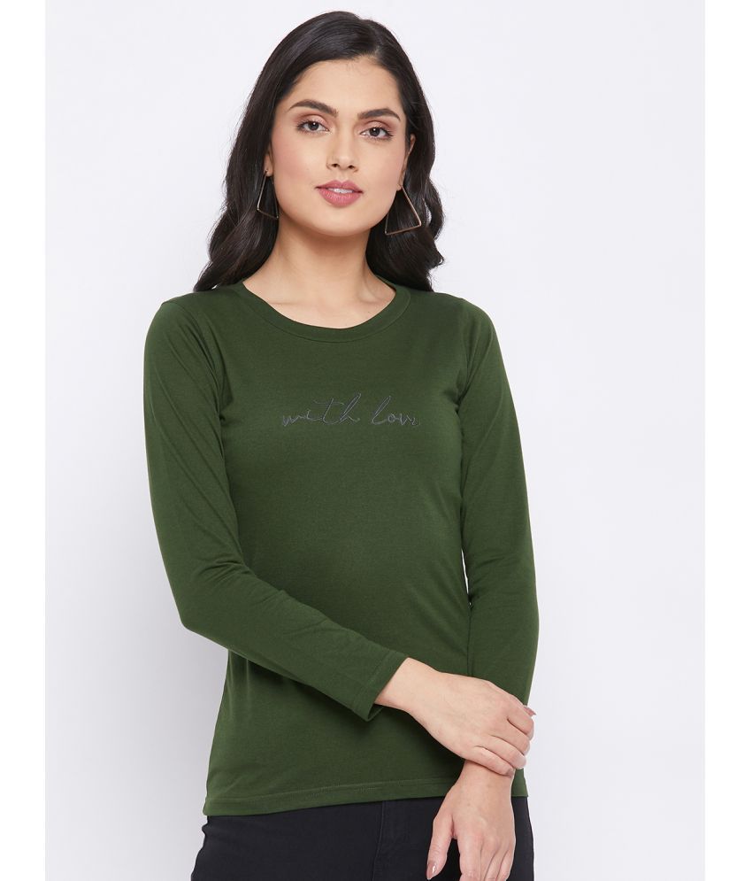The Million Club - Polyester Regular Olive Women's T-Shirt ( Pack of 1 )