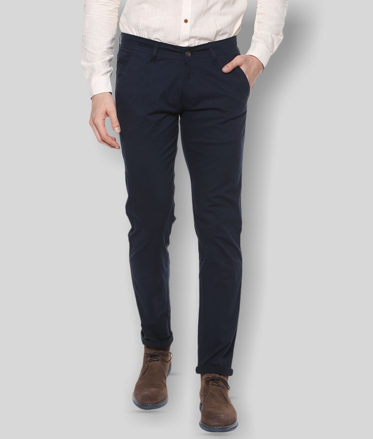     			Urbano Fashion - Navy Blue Cotton Slim Fit Men's Chinos (Pack of 1)