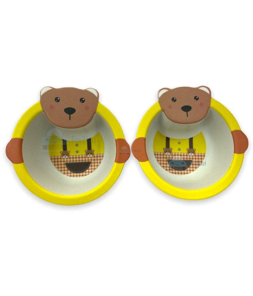     			FunBlast Bamboo Fiber Bowl Set – Eco-Friendly Bamboo Fiber Bear Design Bowl Set for Kids/Baby Utensils Feeding Bowl Tableware for Kids and Toddlers (Multicolor; Pack of 2)