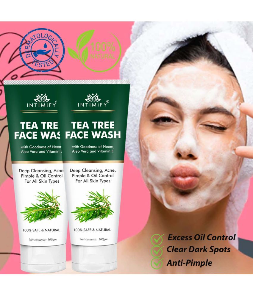     			Intimify Tea Tree Face Wash for Oil Control, Moisturization & Remove Dark Spots Face Wash 100 mL Pack of 2