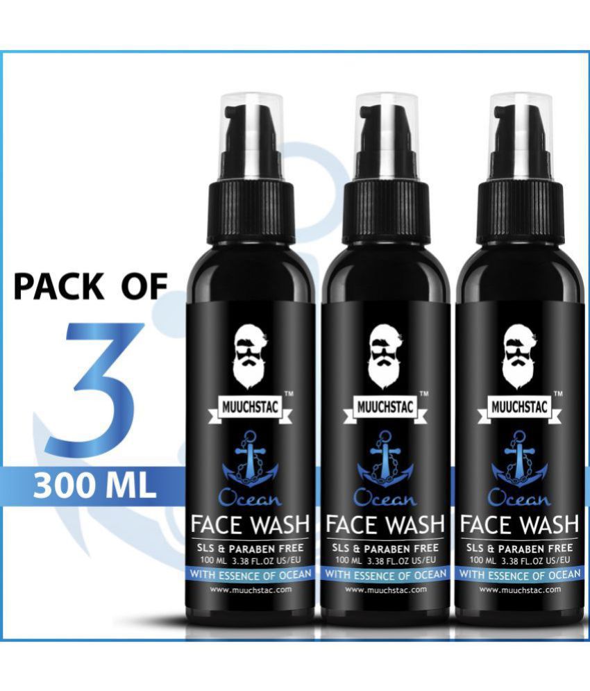     			Muuchstac Ocean Face Wash for Men, For Acne & Pimple, All Skin Types (100ml Pack of 3)