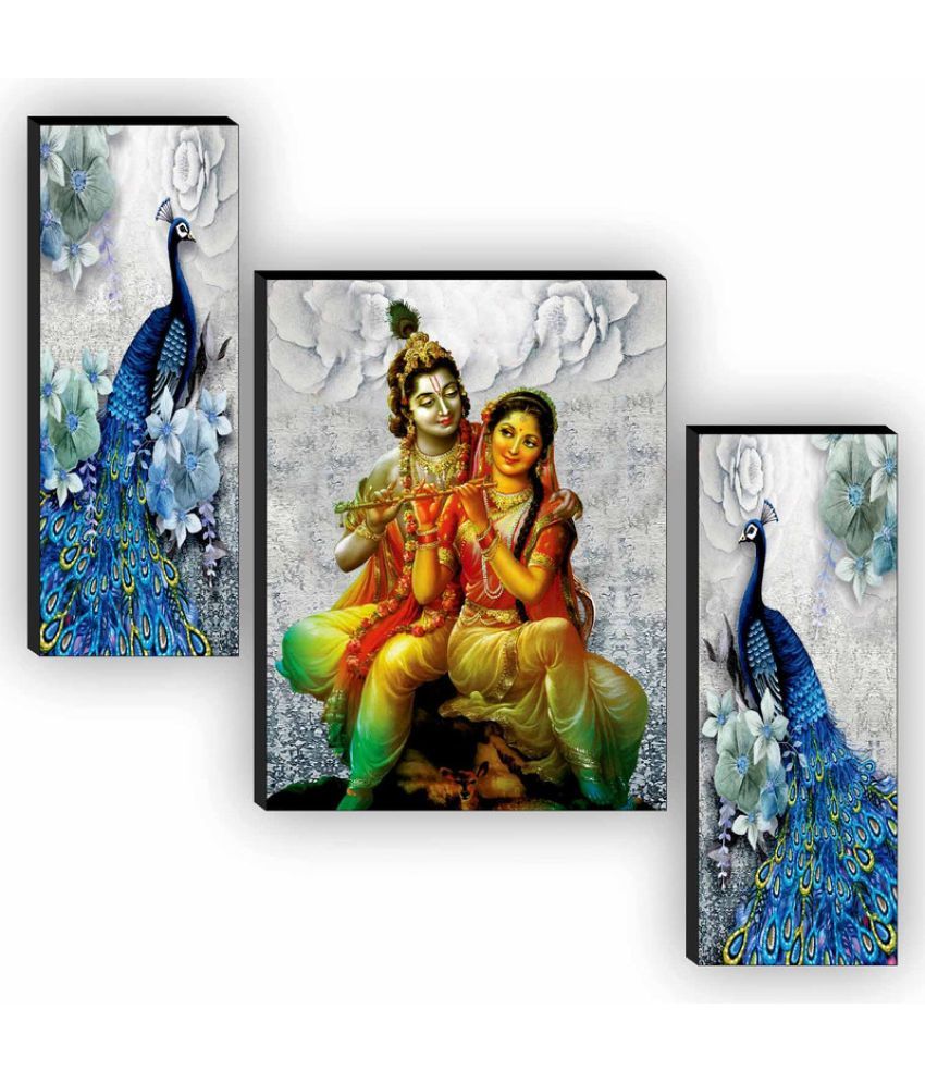     			Saf radha krishna with couple peacock modern art MDF Painting Without Frame