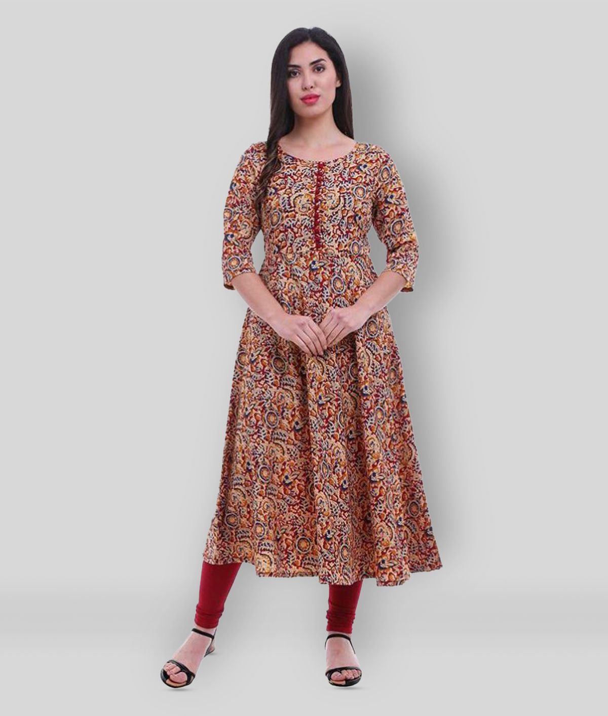     			shri balaji fashion - Multicolor Crepe Women's Flared Kurti ( Pack of 1 )
