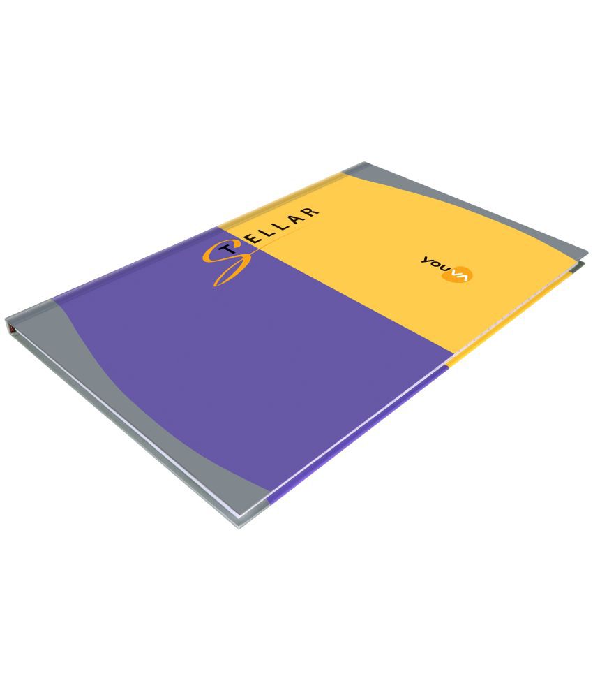     			NAVNEET Stellar | Case Bound Long Book | Foolscap Size 21 cm x 33 cm | Single Line | 2 Quair | 144 Pages | Pack of 2