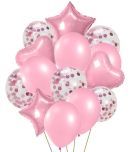 30 Metallic Balloon (RoseGold) + 5 Confetti Balloon (RoseGold) + 2 Star (RoseGold) + 2 Dil(RoseGold)