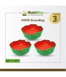 Nutrimax HDPE 200 GSM Growbags 24 inch x 12 inch Pack of 3 Outdoor Plant Bag