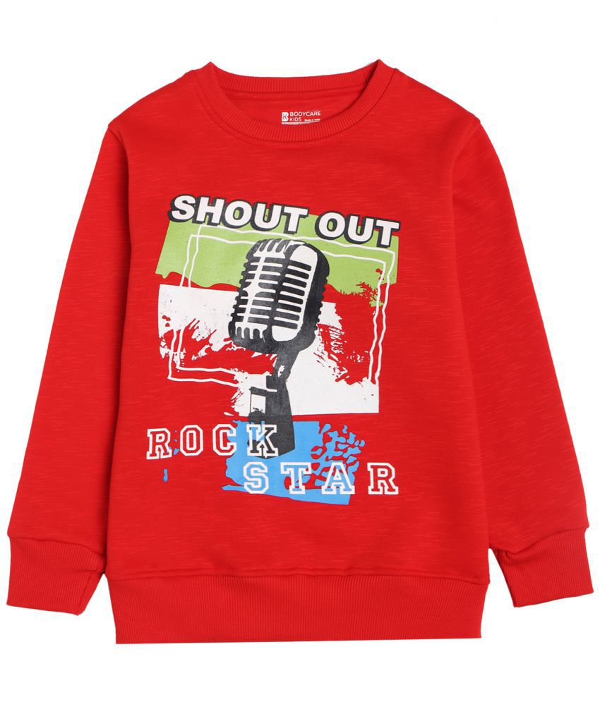     			BOYS SWEAT SHIRT ROUND NECK FULL SLEEVES SOLID RED M NEW