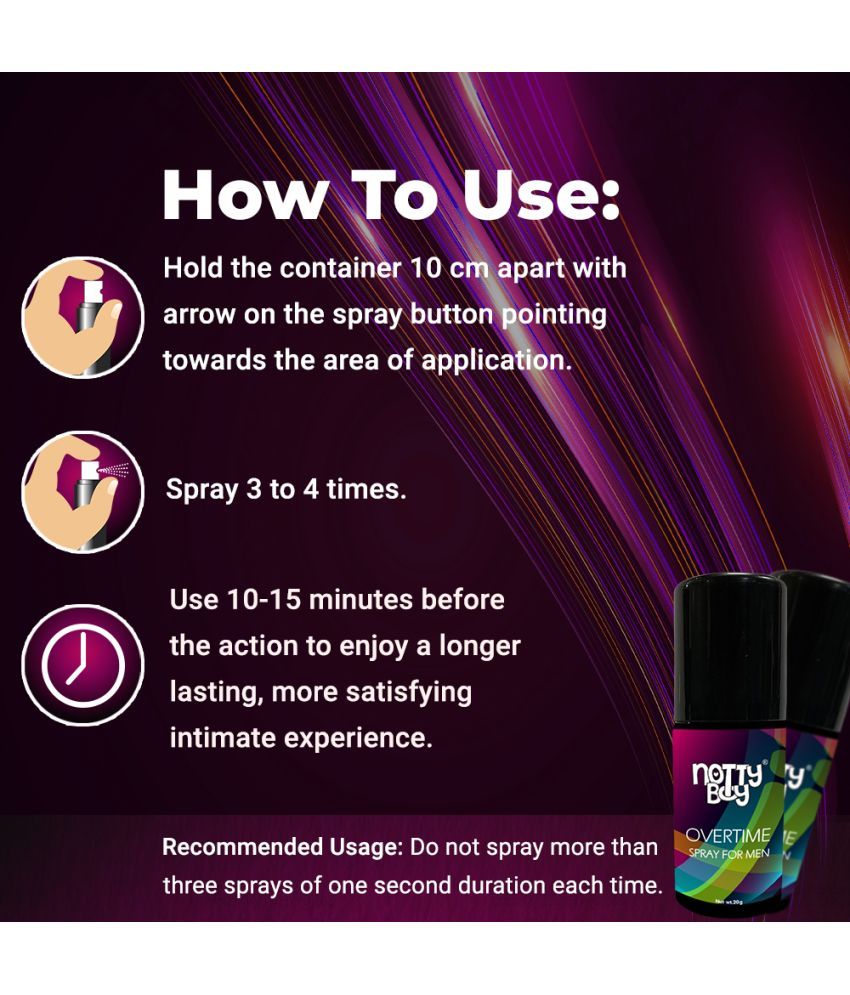 NottyBoy OverTime Spray 20gm With Climax Delay Condoms Pack Of 10