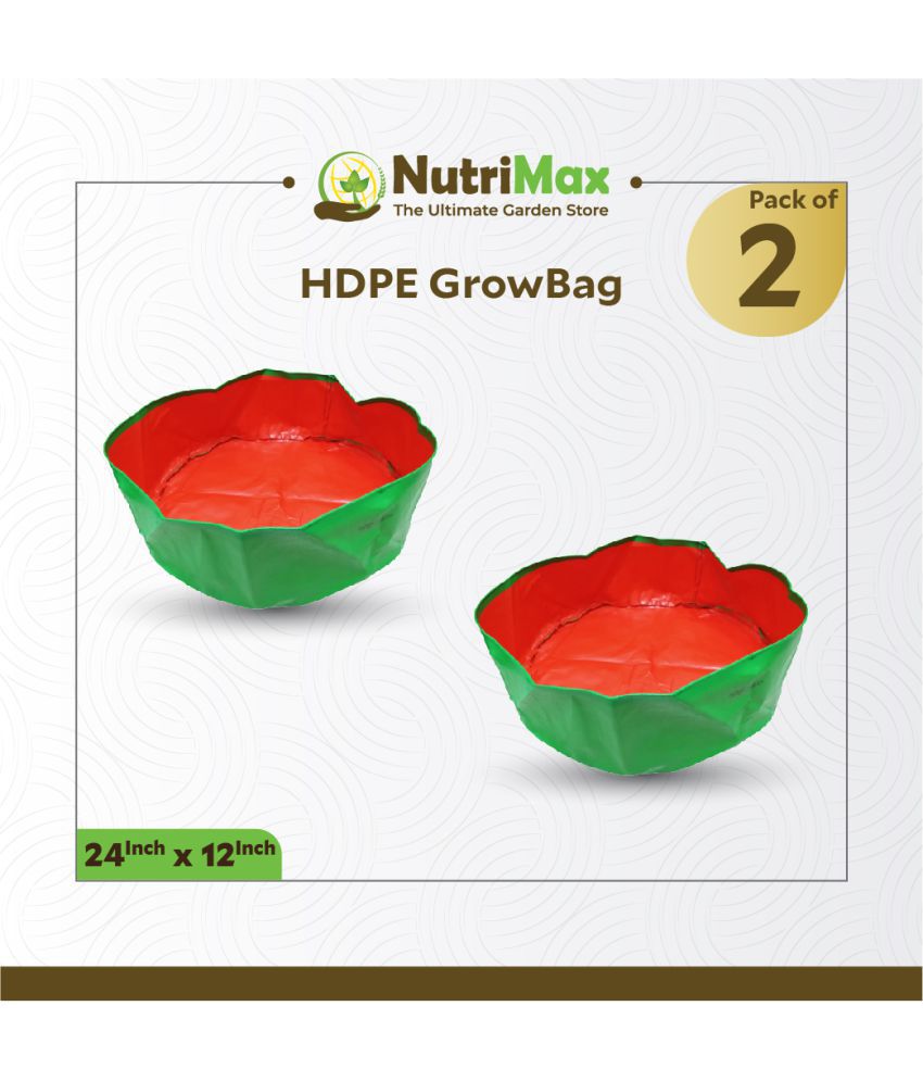     			Nutrimax HDPE 200 GSM 24 inch x 12 inch Pack of 2 Outdoor Plant Bag