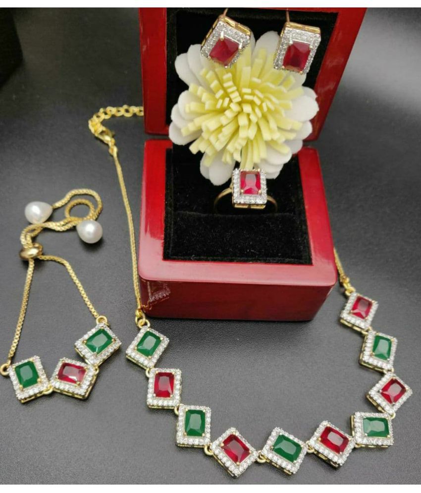     			Sukkhi Alloy Multi Color Contemporary/Fashion Necklaces Set