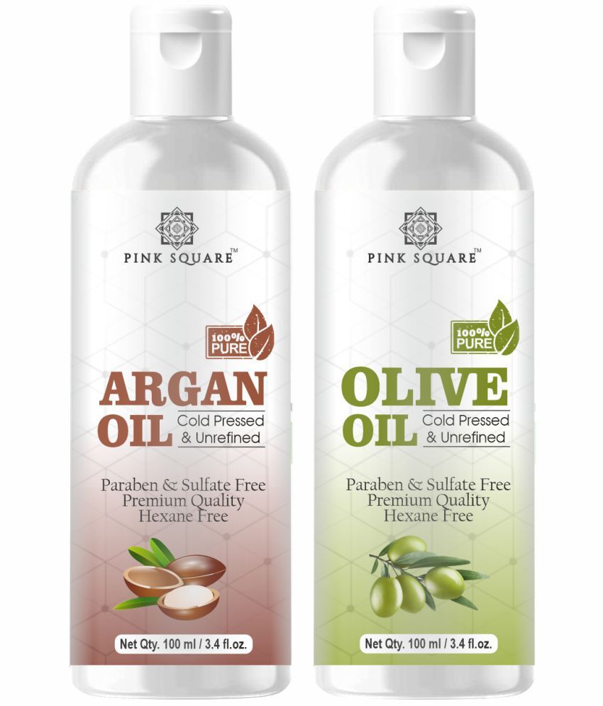     			pink square 100% Cold Pressed Argan Oil and Olive Oil 200 mL Pack of 2