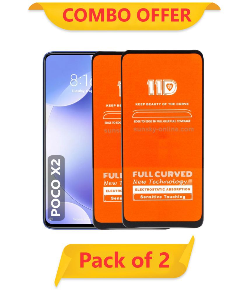 NBOX Tempered Glass For Xiaomi Poco X2 11D - Pack of 2