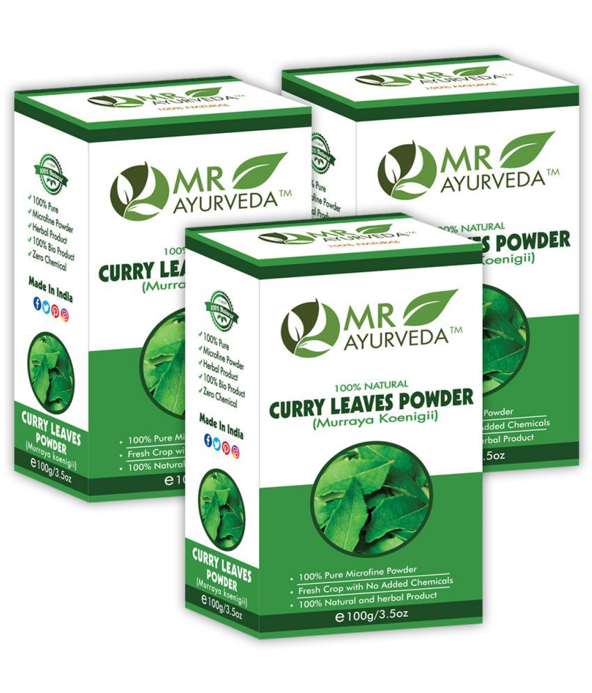     			MR Ayurveda Curry Leaves Powder | Kadi Patta Powder Hair Scalp Treatment 300 g Pack of 3
