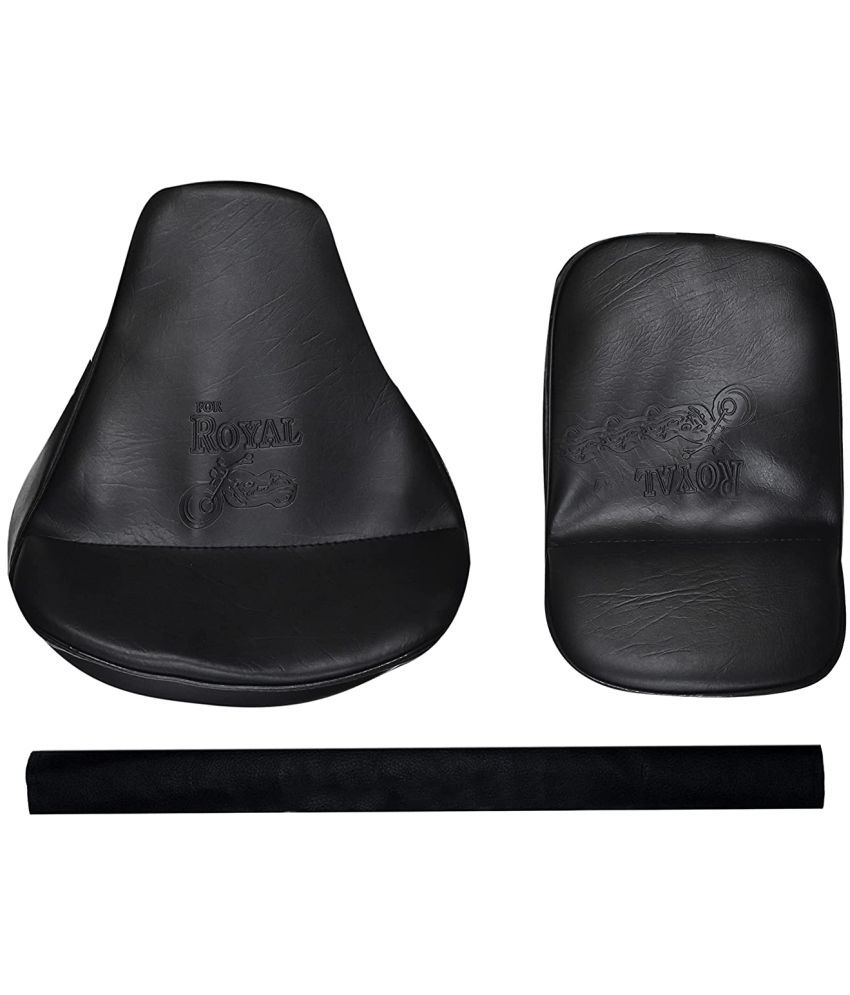     			Bullet Extra Comfort Black Seat Cover with Back Rest Foam Combo Set for Royal Enfield Classic 350/500cc