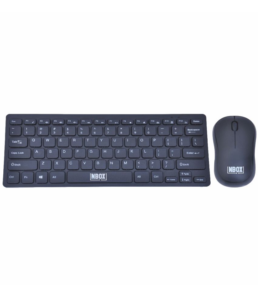 NBOX Keyboard Mouse Combo Black Wireless Keyboard Mouse Combo