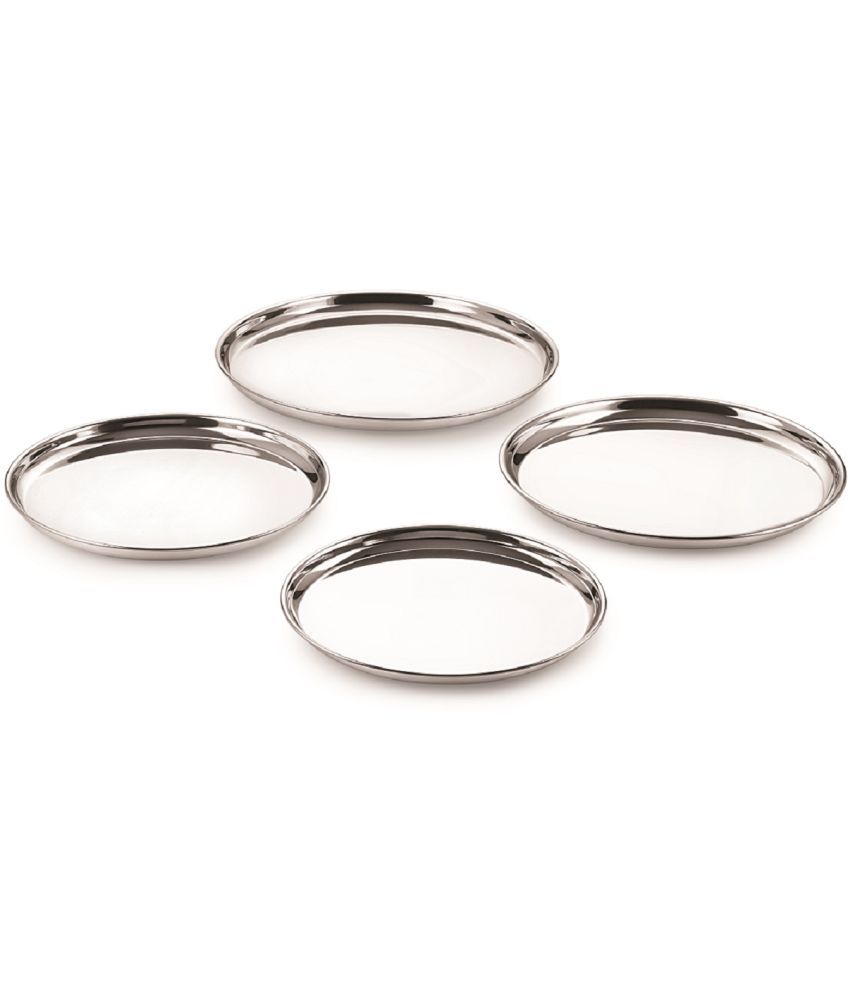     			Neelam 4 Pcs Stainless Steel Steel Half Plate