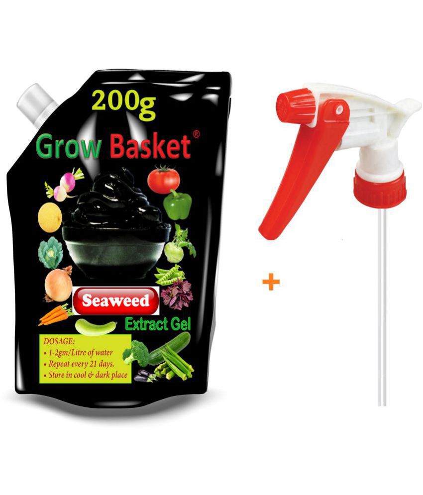     			Seaweed Gel, 100% Pure Seaweed Pulp-200g, Natural Combination of Micro Nutrients, Macro Nutrients, Secondary Nutrients and Plant Growth Hormones with sprayer