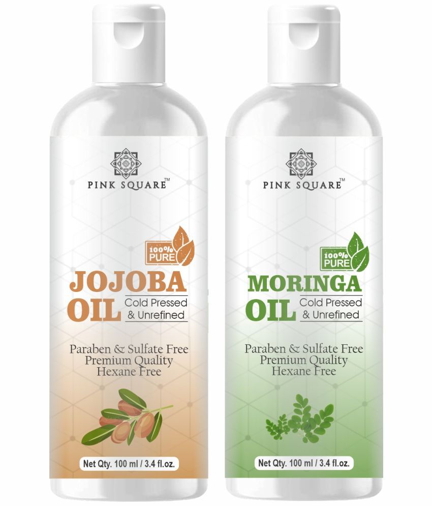     			pink square 100% Cold Pressed Jojoba Oil and Moringa Oil 200 mL Pack of 2