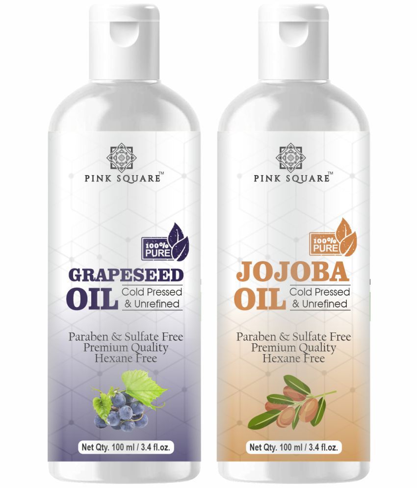     			pink square 100% Cold Pressed Grapeseed Oil and Jojoba Oil 200 mL Pack of 2