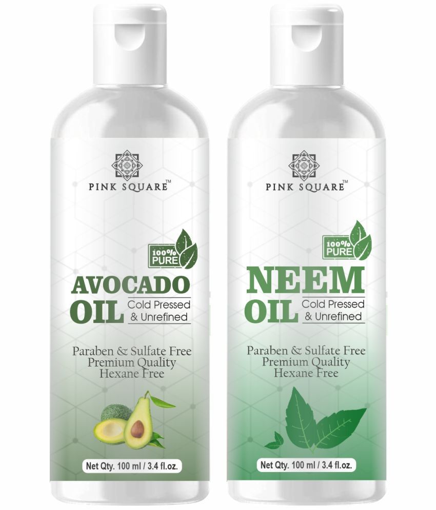     			pink square 100% Cold Pressed Avocado Oil and Neem Oil 200 mL Pack of 2