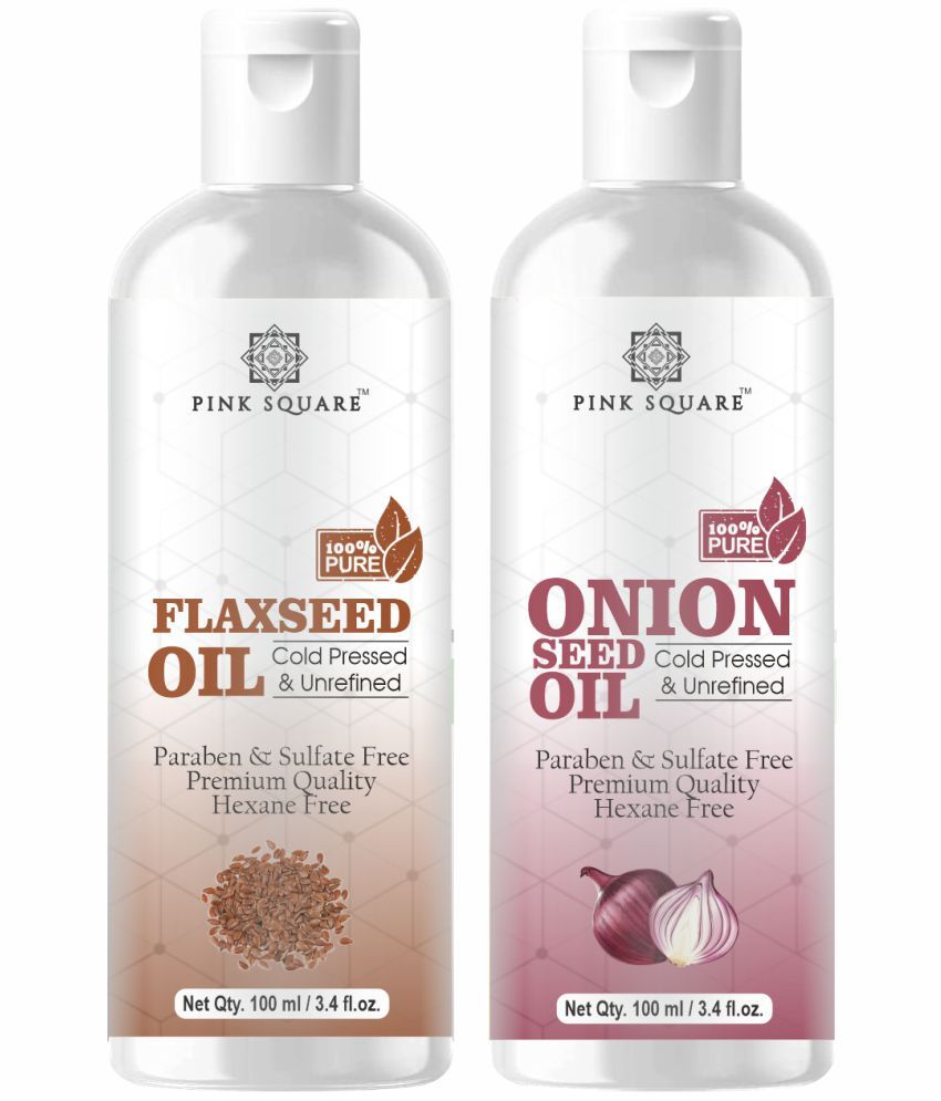     			pink square 100% Cold Pressed Flaxseed Oil and Onion Oil 200 mL Pack of 2