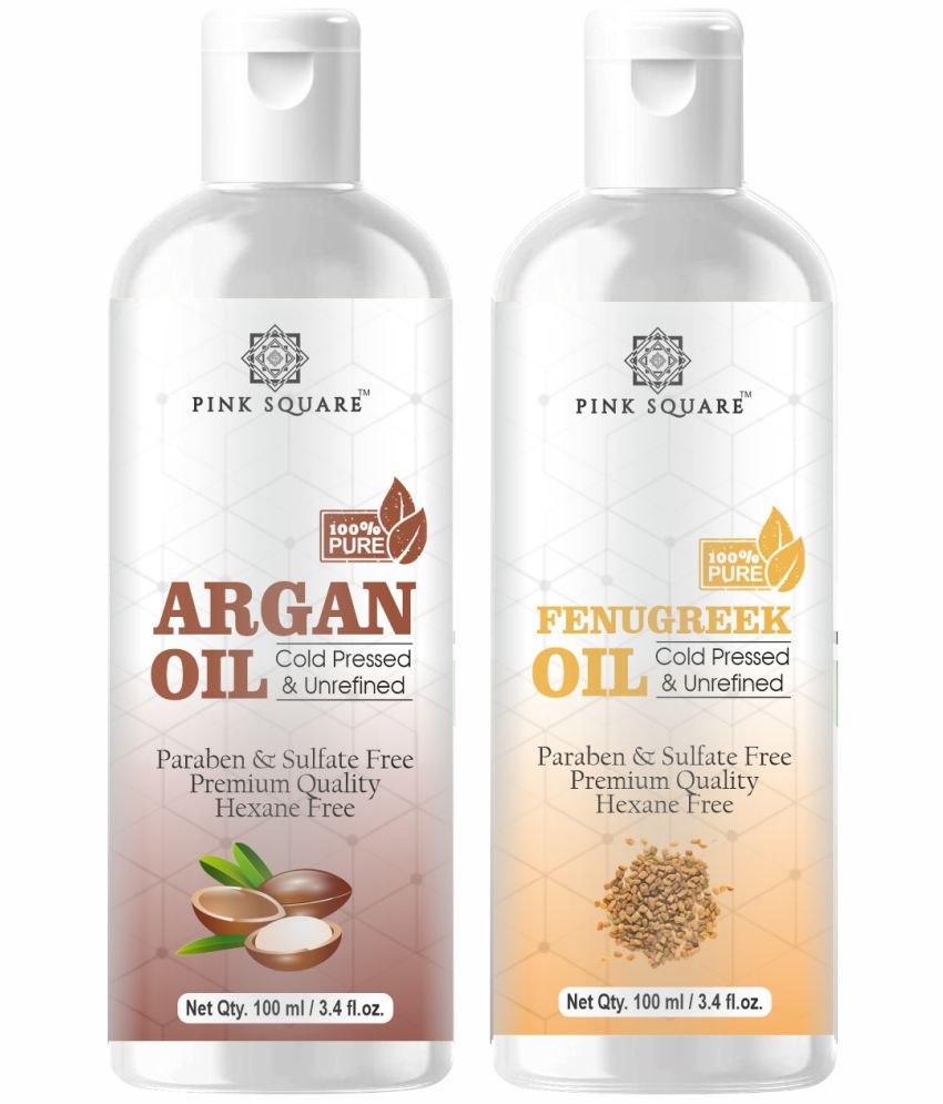     			pink square 100% Cold Pressed Argan Oil and Fenugreek Oil 200 mL Pack of 2