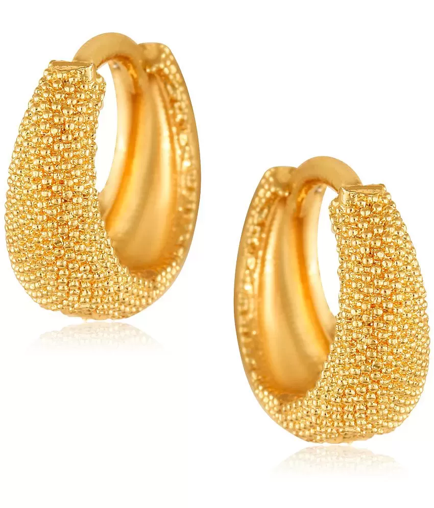 Buy Gold Stylish Diamond Bali Earrings Online