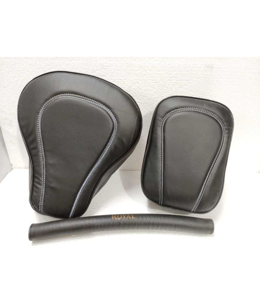     			KOHLI BULLET ACCESSORIES Classic Seat Cover Black + Backrest Foam Combo For Classic Royal Enfield