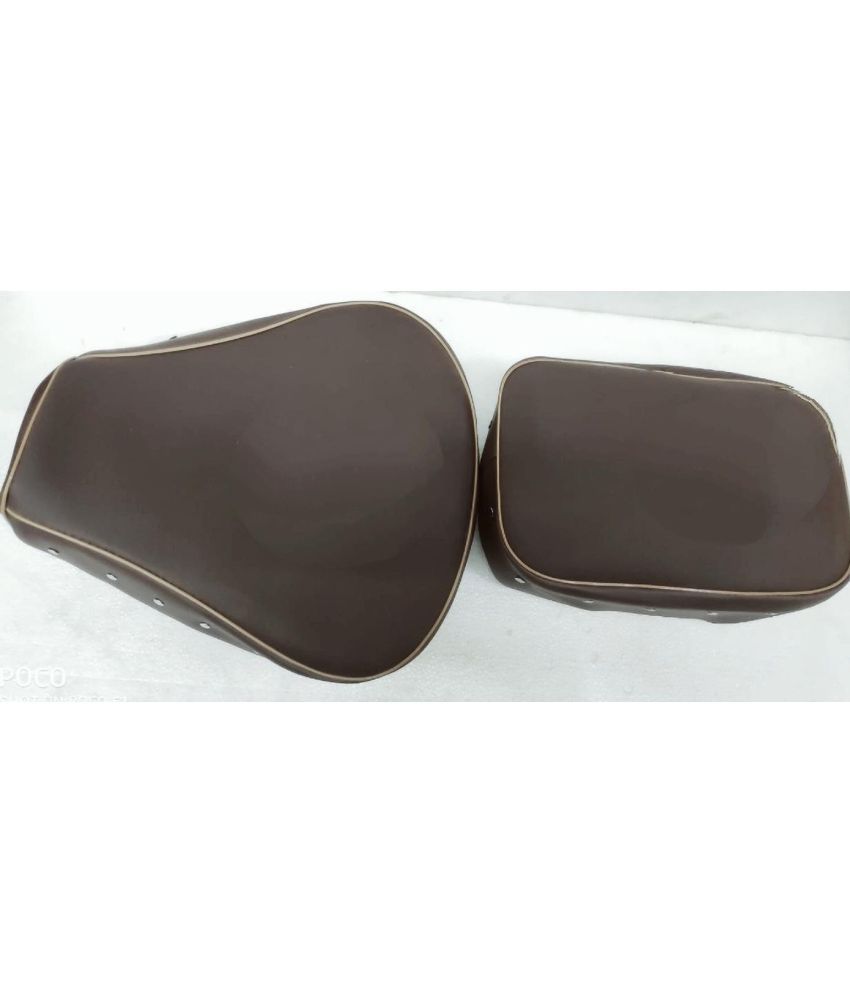     			KOHLI BULLET ACCESSORIES Fancy Brown Button Seat Cover For Classic