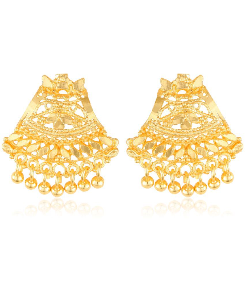     			Vighnaharta Allure Glittering Gold Plated Screw back alloy dangler studs Earring for Women and Girls   [VFJ1640ERG ]