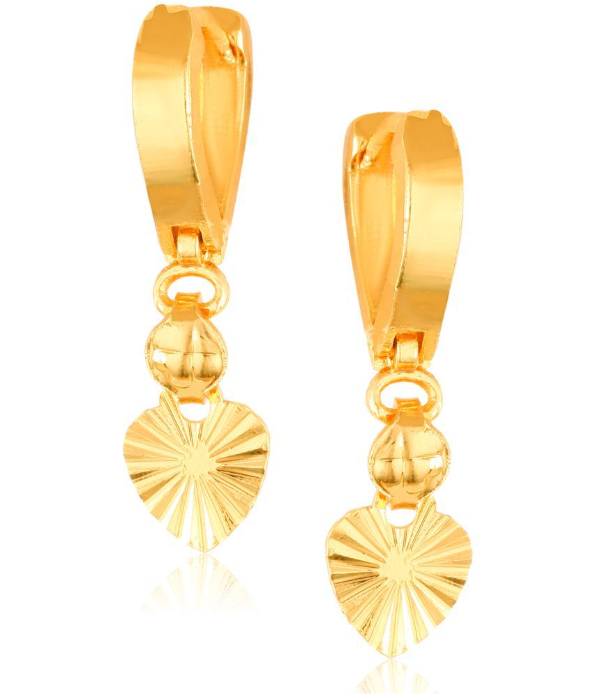     			Vighnaharta Filigree work Gold Plated alloy Hoop Earring Clip on fancy drop Bali Earring for Women and Girls  [VFJ1605ERG]