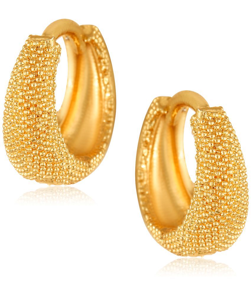     			Vighnaharta Golden Hoops Earrings ( Pack of 1 )