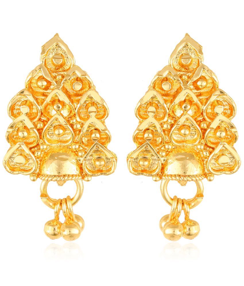     			Vighnaharta - Golden Stud Earrings ( Pack of 1 )