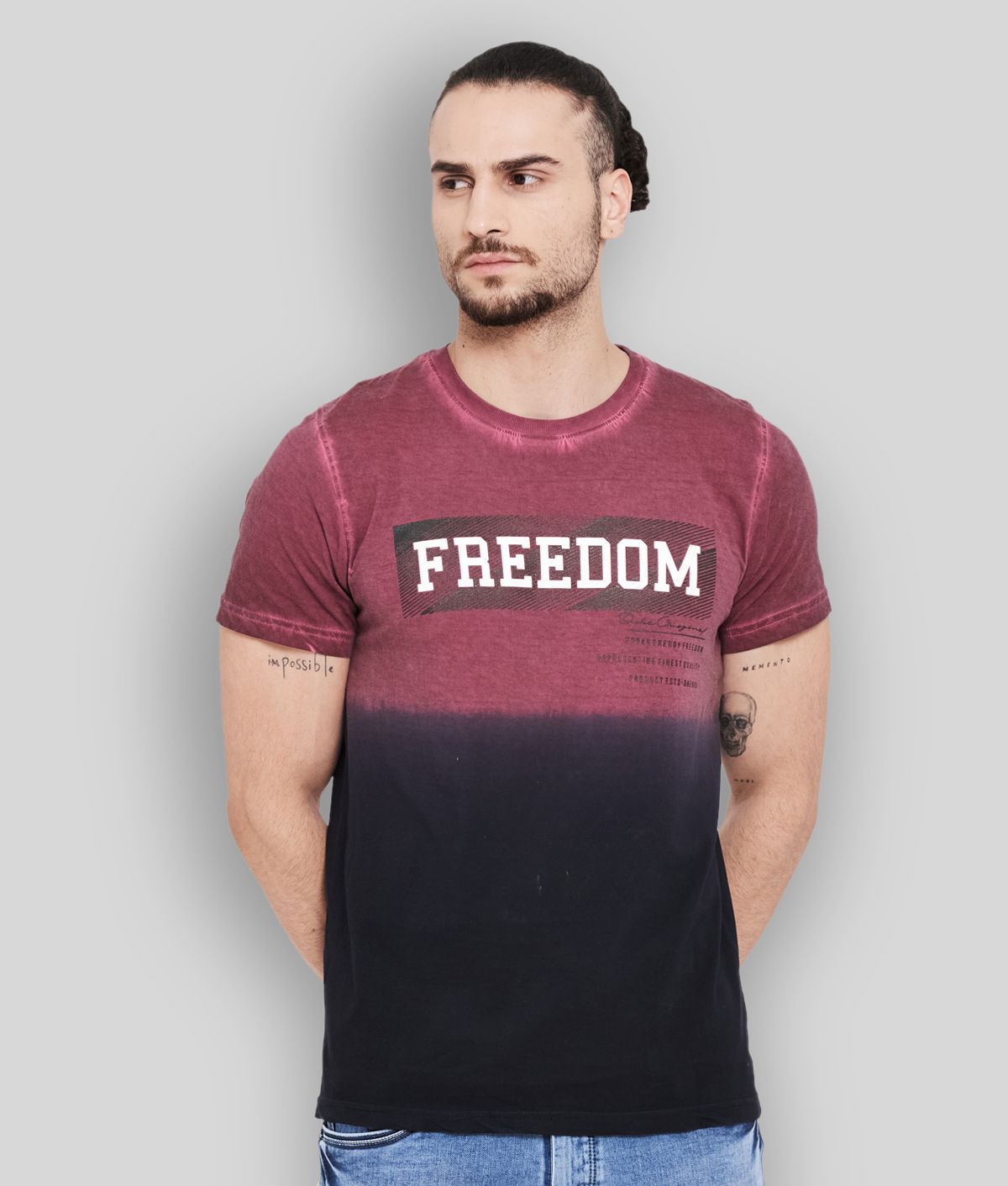     			Duke - Maroon Cotton Blend Slim Fit Men's T-Shirt ( Pack of 1 )