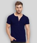 Leotude Pack of 1 Cotton Blend Regular Fit Men's T-Shirt ( Navy Blue )