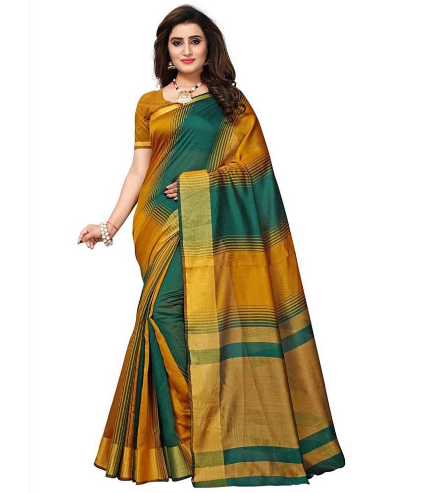     			Bhuwal Fashion Cotton Silk Multicolour Regular Saree With Blouse Piece Saree -