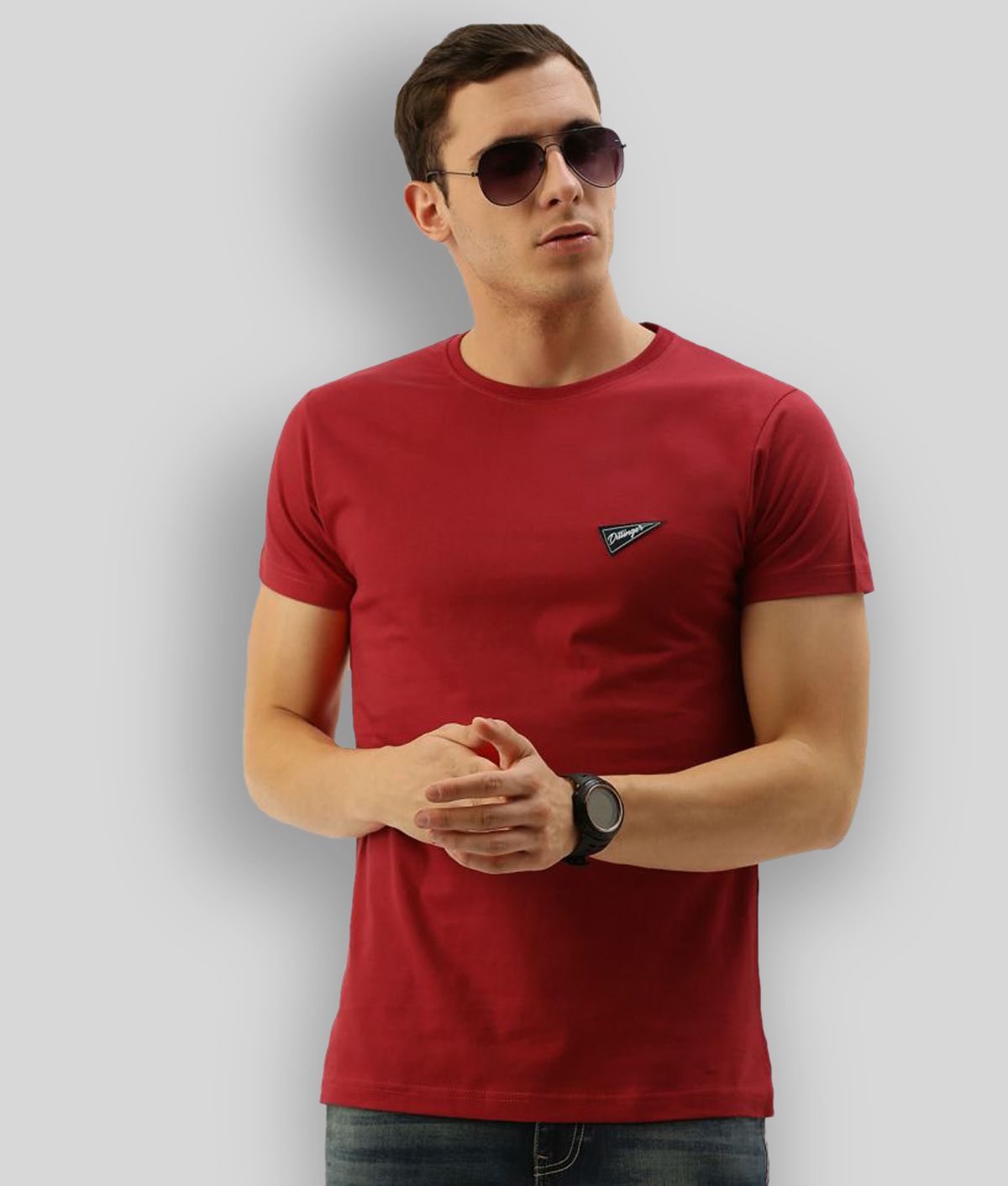     			Dillinger - Red Cotton Regular Fit Men's T-Shirt ( Pack of 1 )