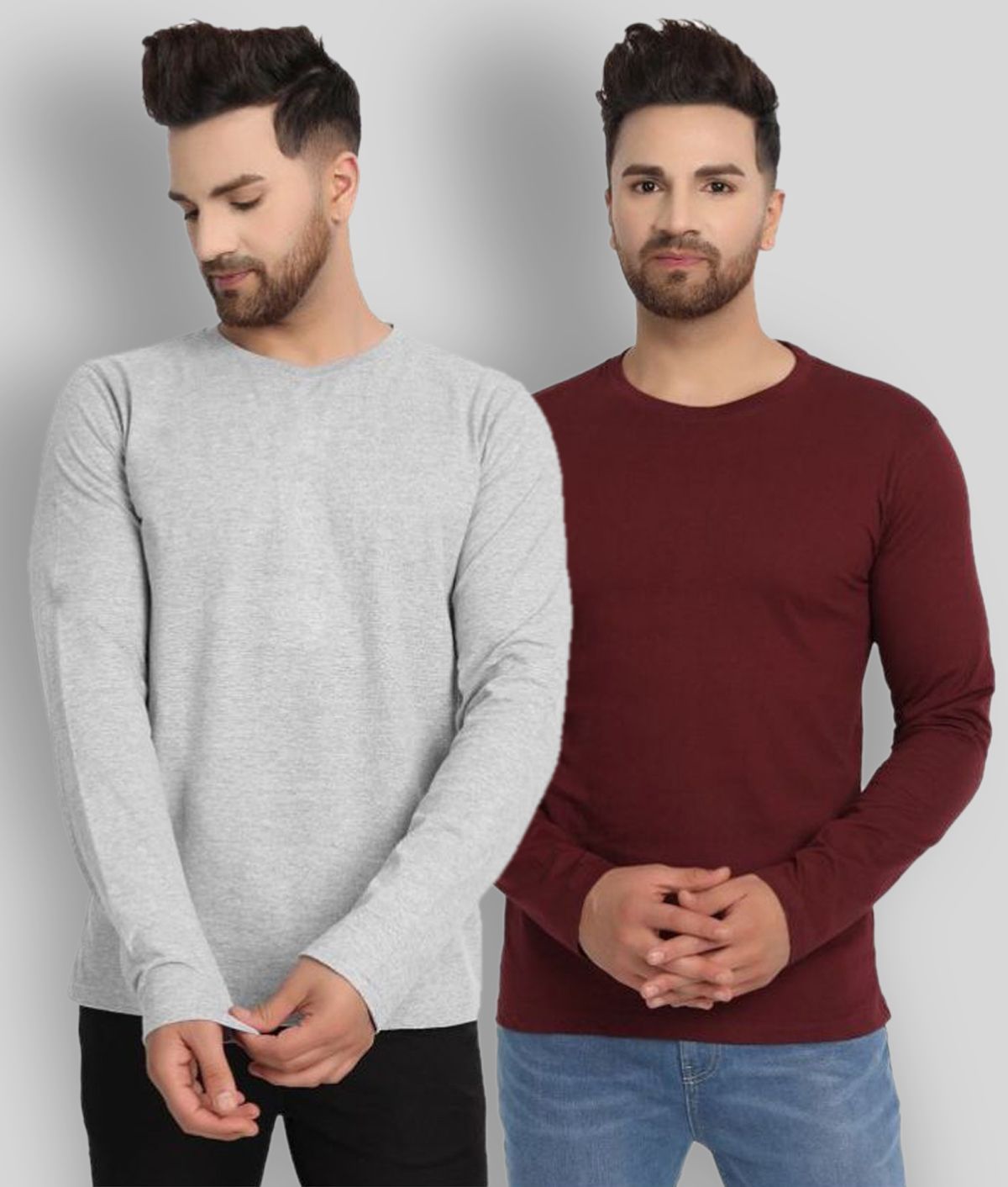     			ESPARTO - Wine Cotton Regular Fit Men's T-Shirt ( Pack of 2 )