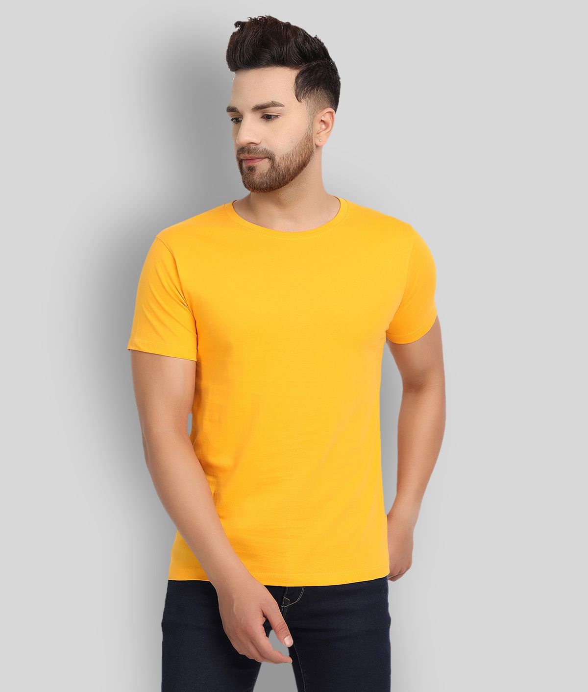     			ESPARTO - Yellow Cotton Regular Fit Men's T-Shirt ( Pack of 1 )